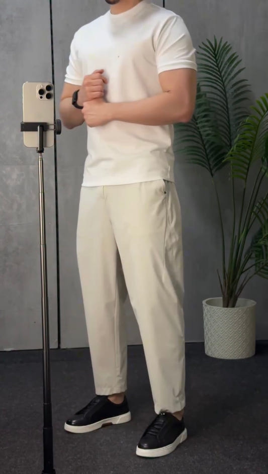 Modern Flat-Front Relaxed Trousers — view 1