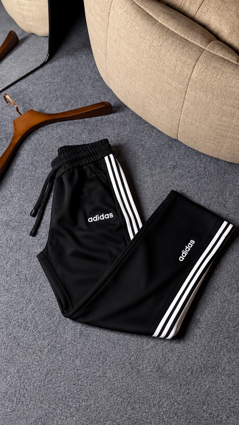 Retro Stripe Wide-Leg Track Trousers