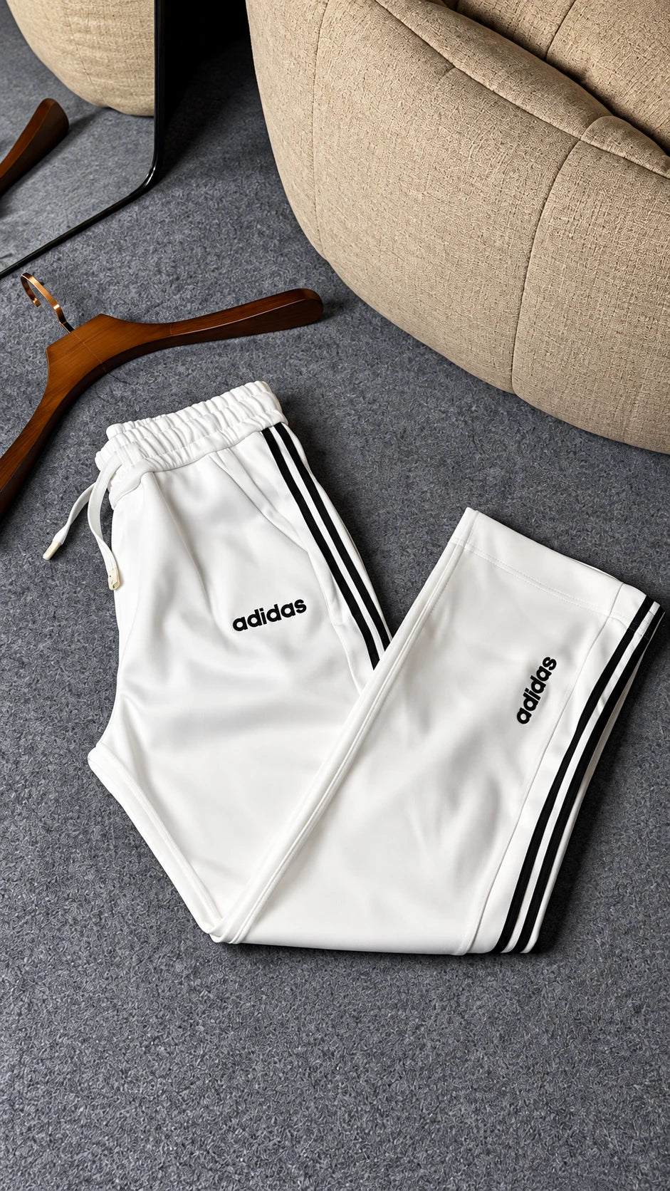 Retro Stripe Wide-Leg Track Trousers