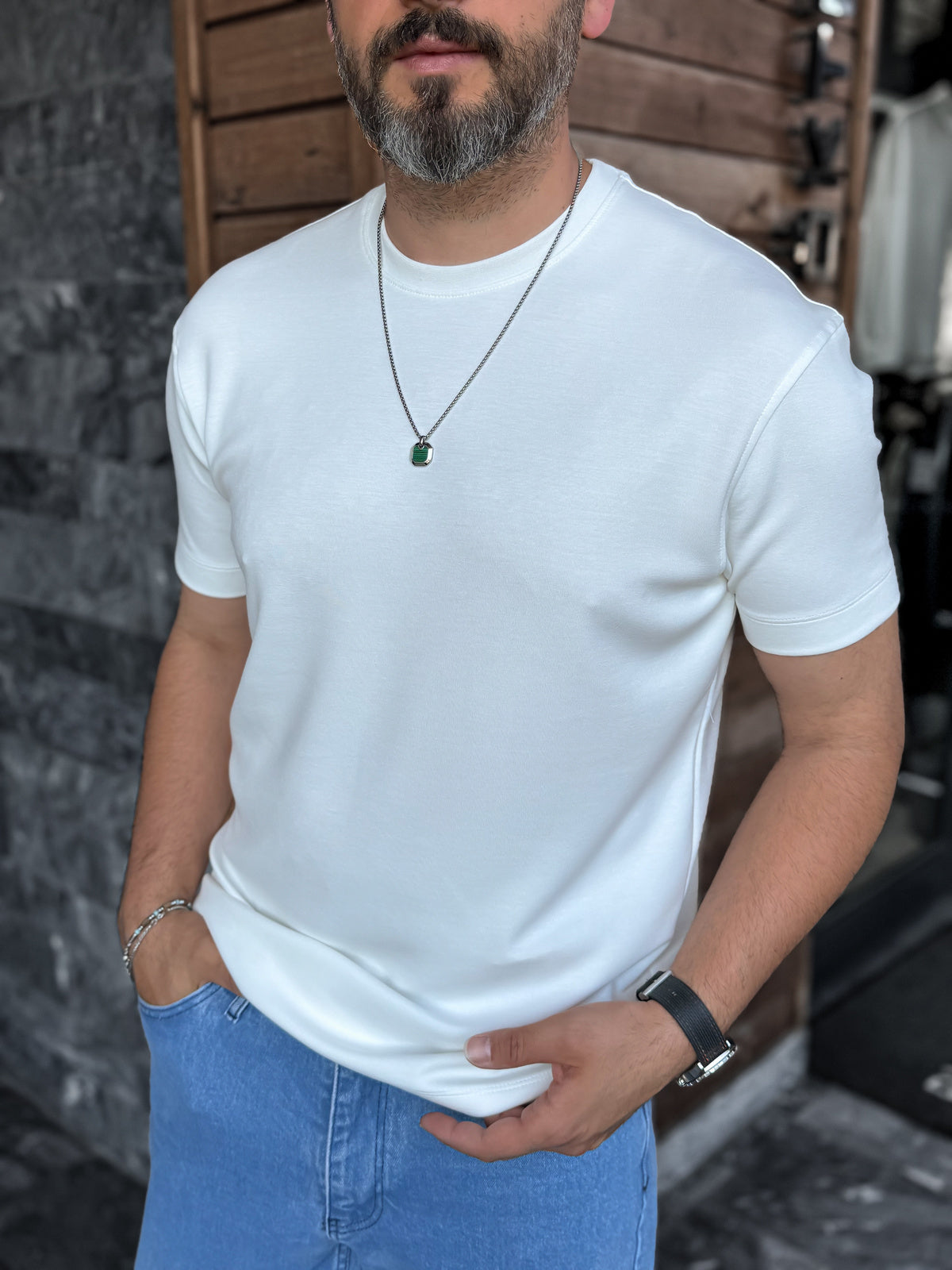 Modal Fabric Lycra Slim Fit T-Shirt