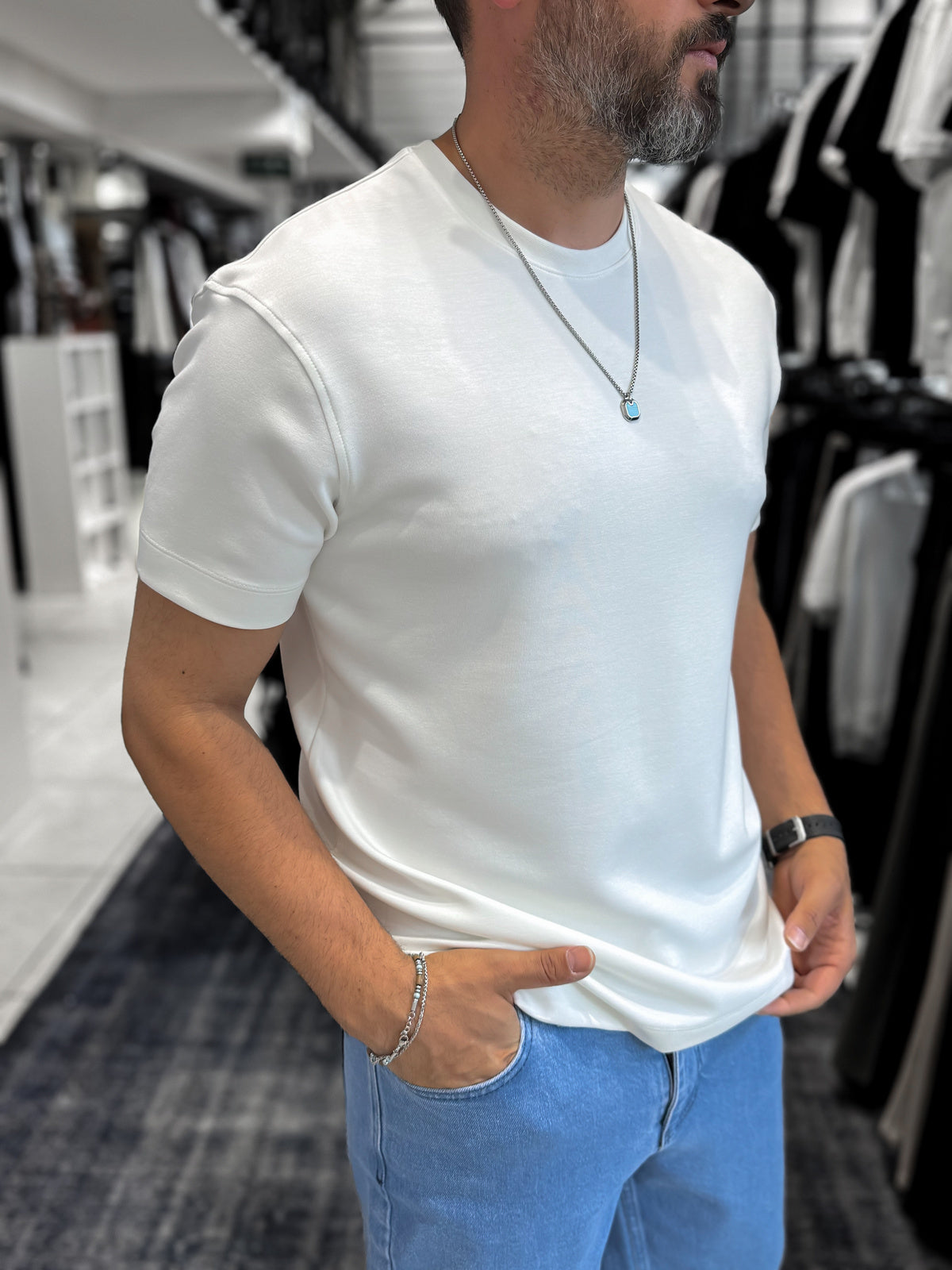 Modal Fabric Lycra Slim Fit T-Shirt