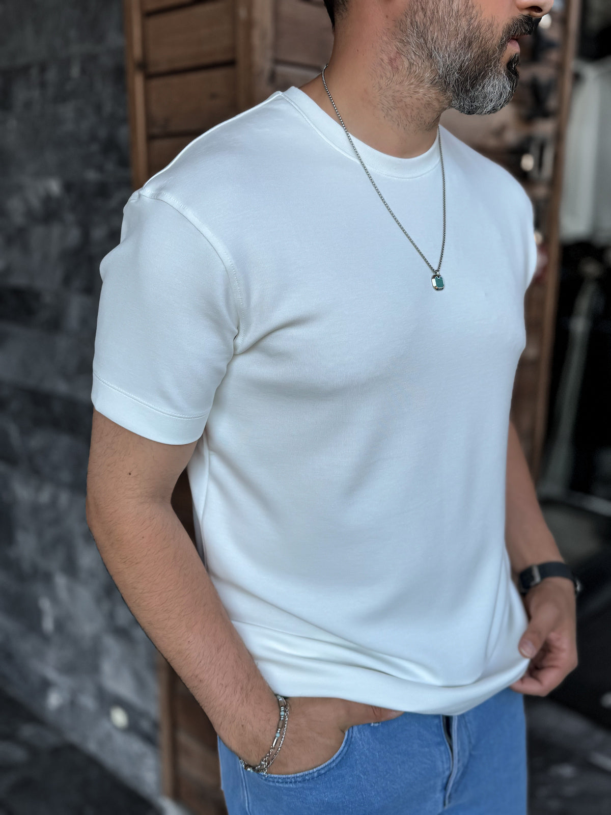 Modal Fabric Lycra Slim Fit T-Shirt