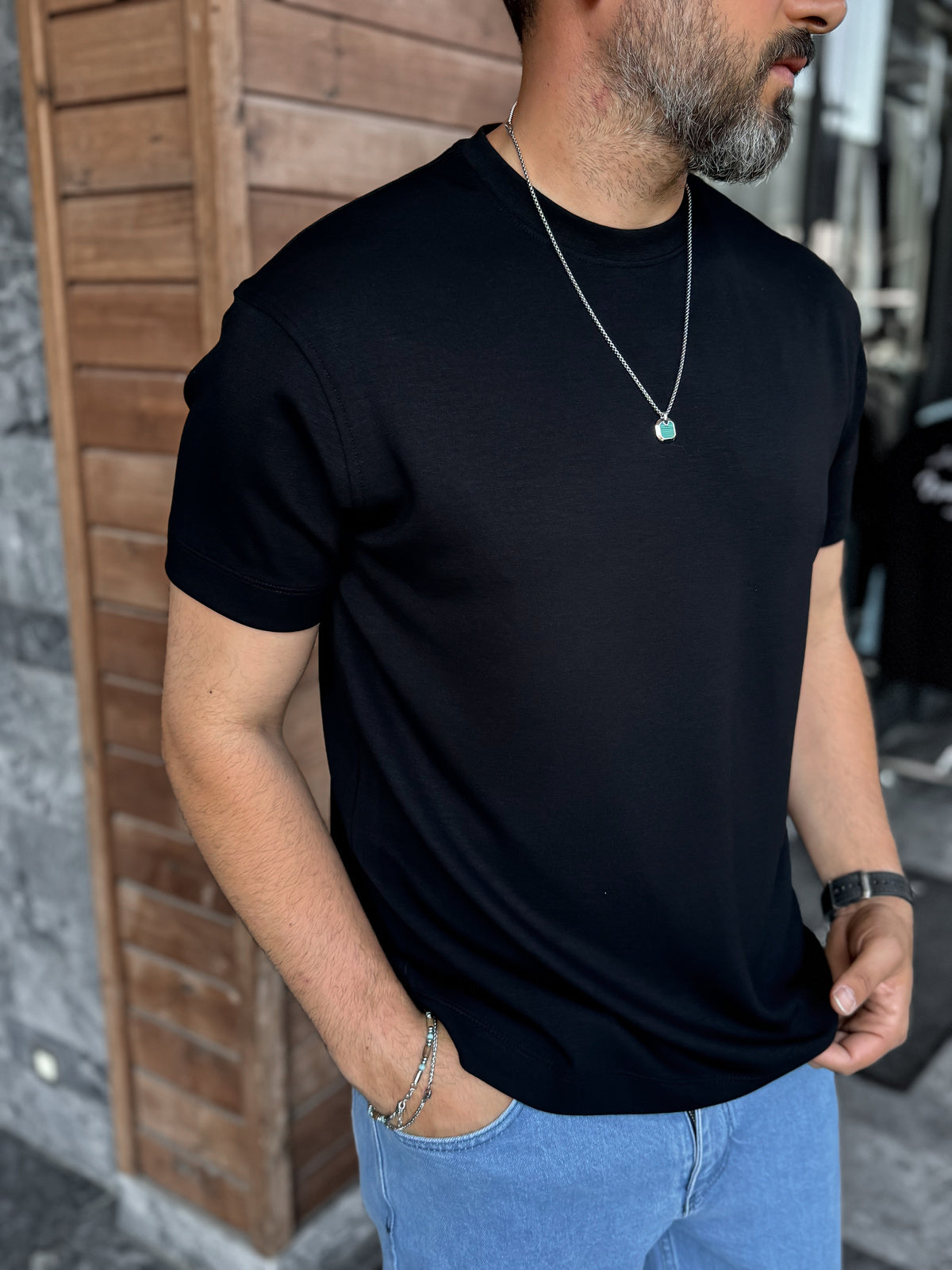 Modal Fabric Lycra Slim Fit T-Shirt