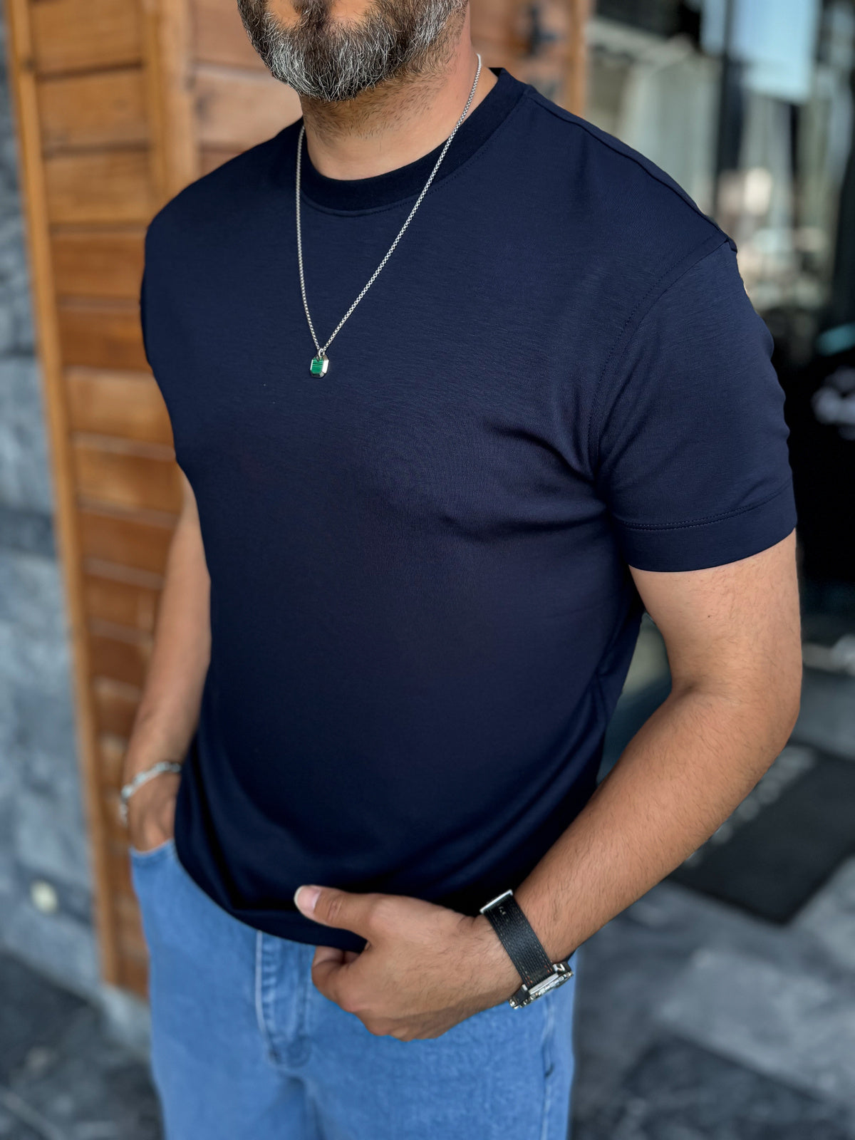 Modal Fabric Lycra Slim Fit T-Shirt