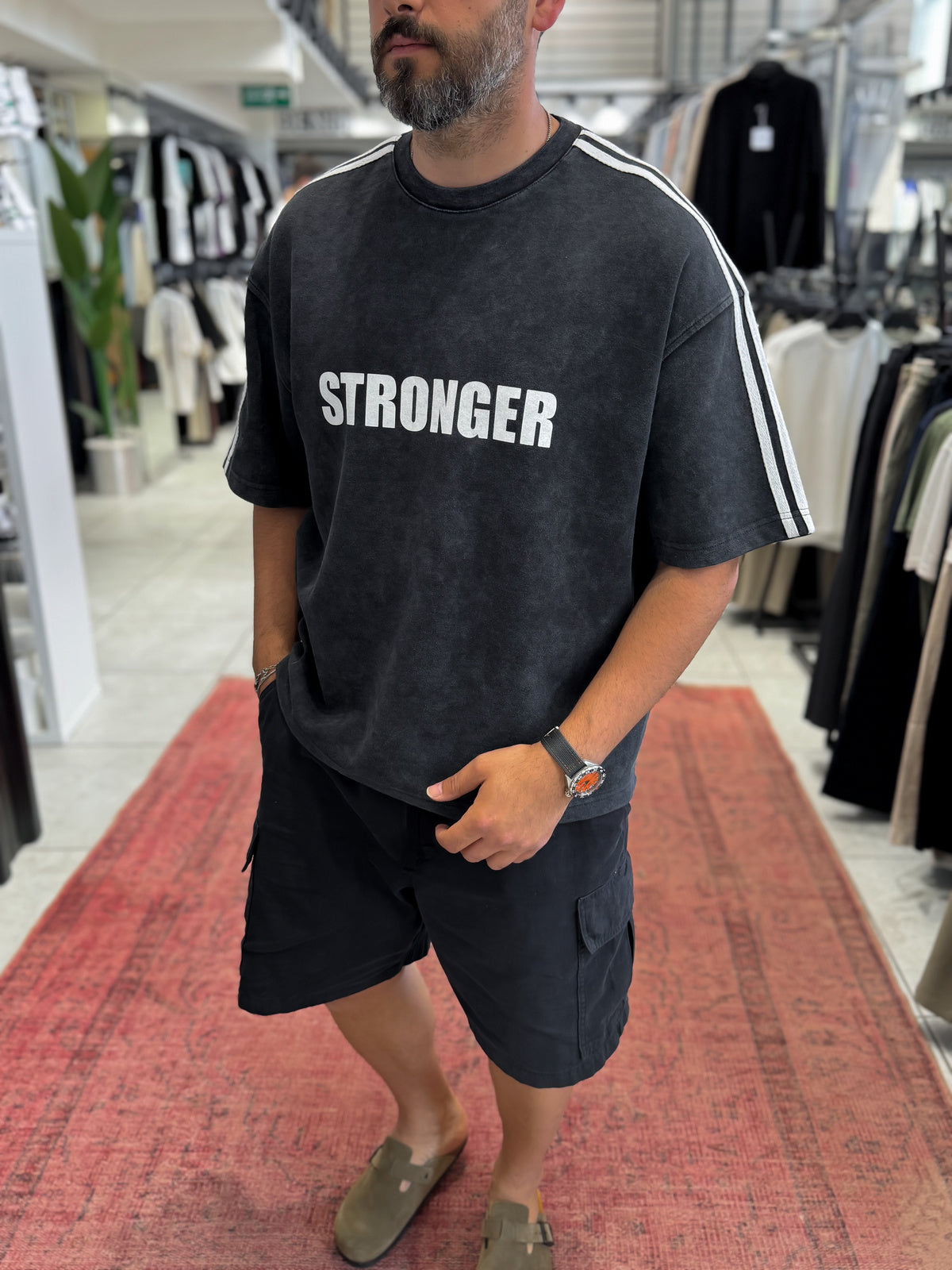 Stronger Print Washed Boxy Fit T-Shirt