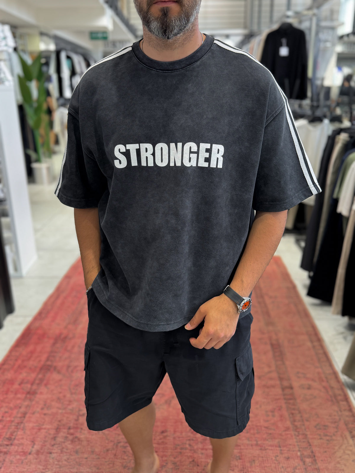 Stronger Print Washed Boxy Fit T-Shirt