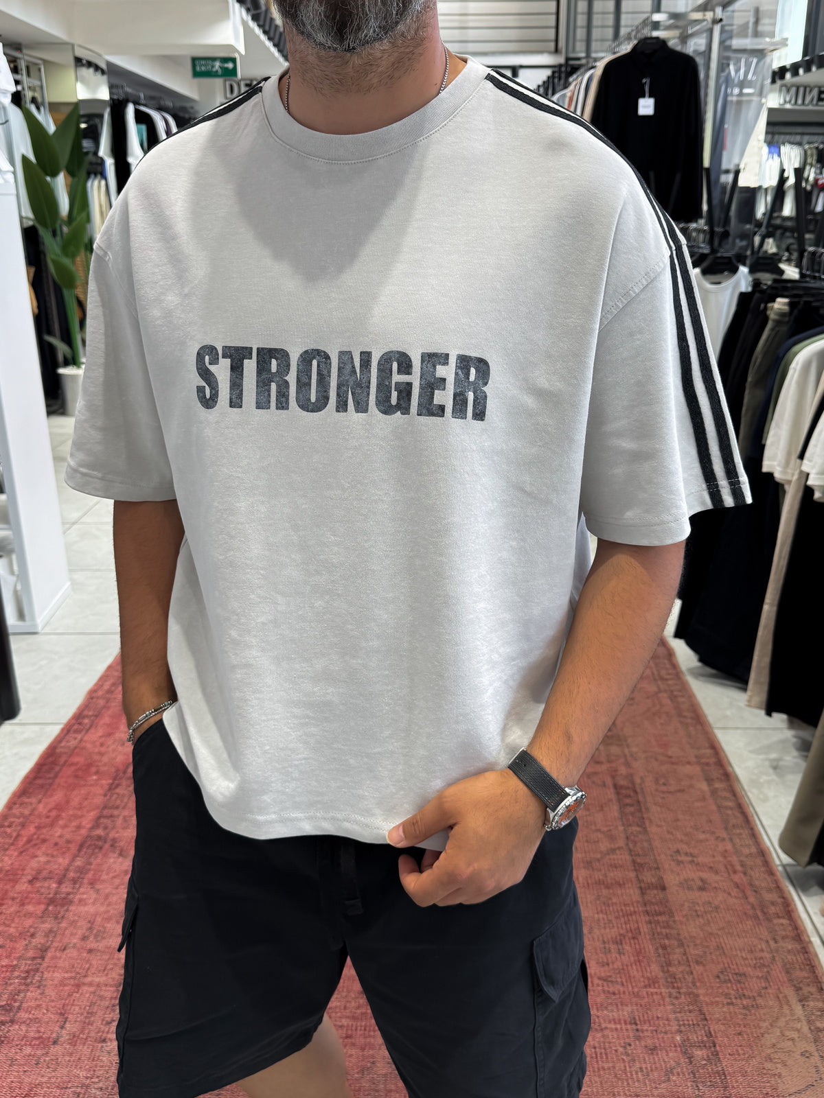 Stronger Print Washed Boxy Fit T-Shirt