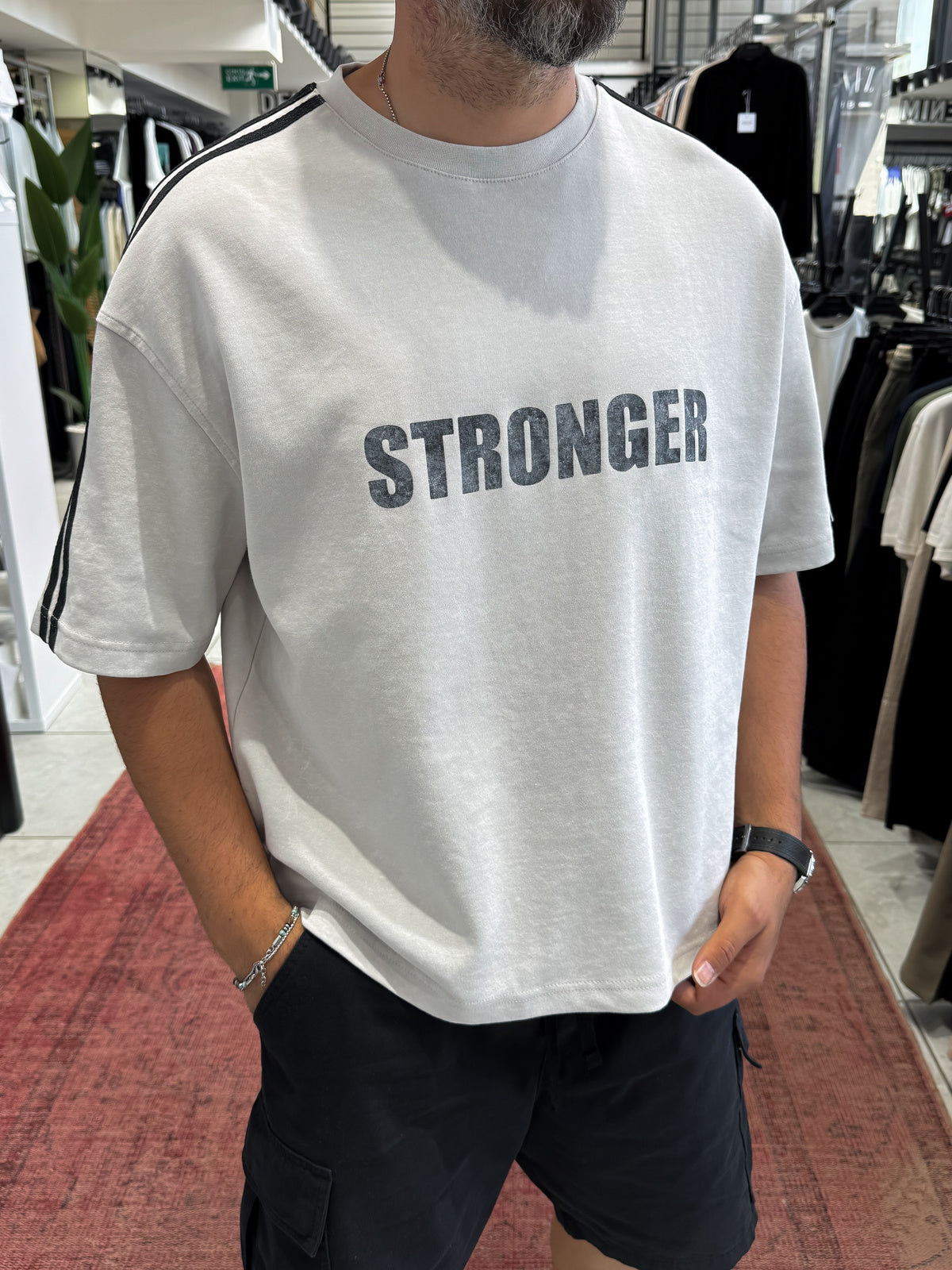 Stronger Print Washed Boxy Fit T-Shirt