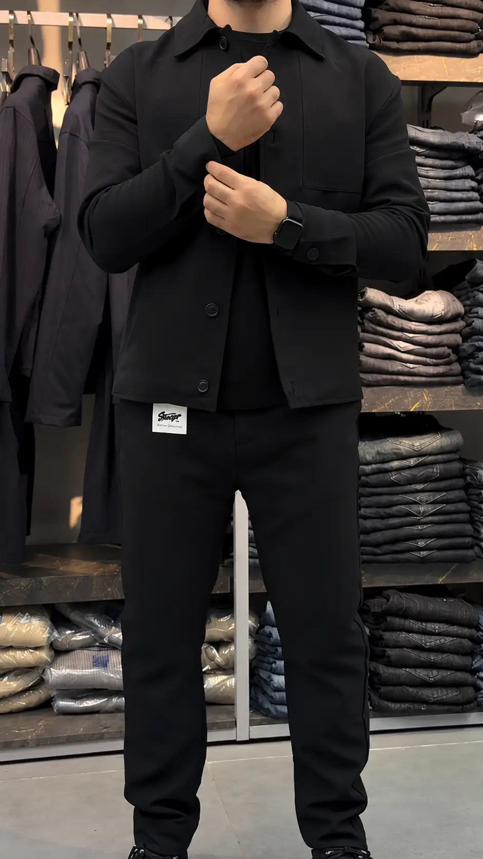 Button-Up Smart Tracksuit Set