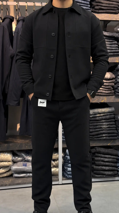 Button-Up Smart Tracksuit Set