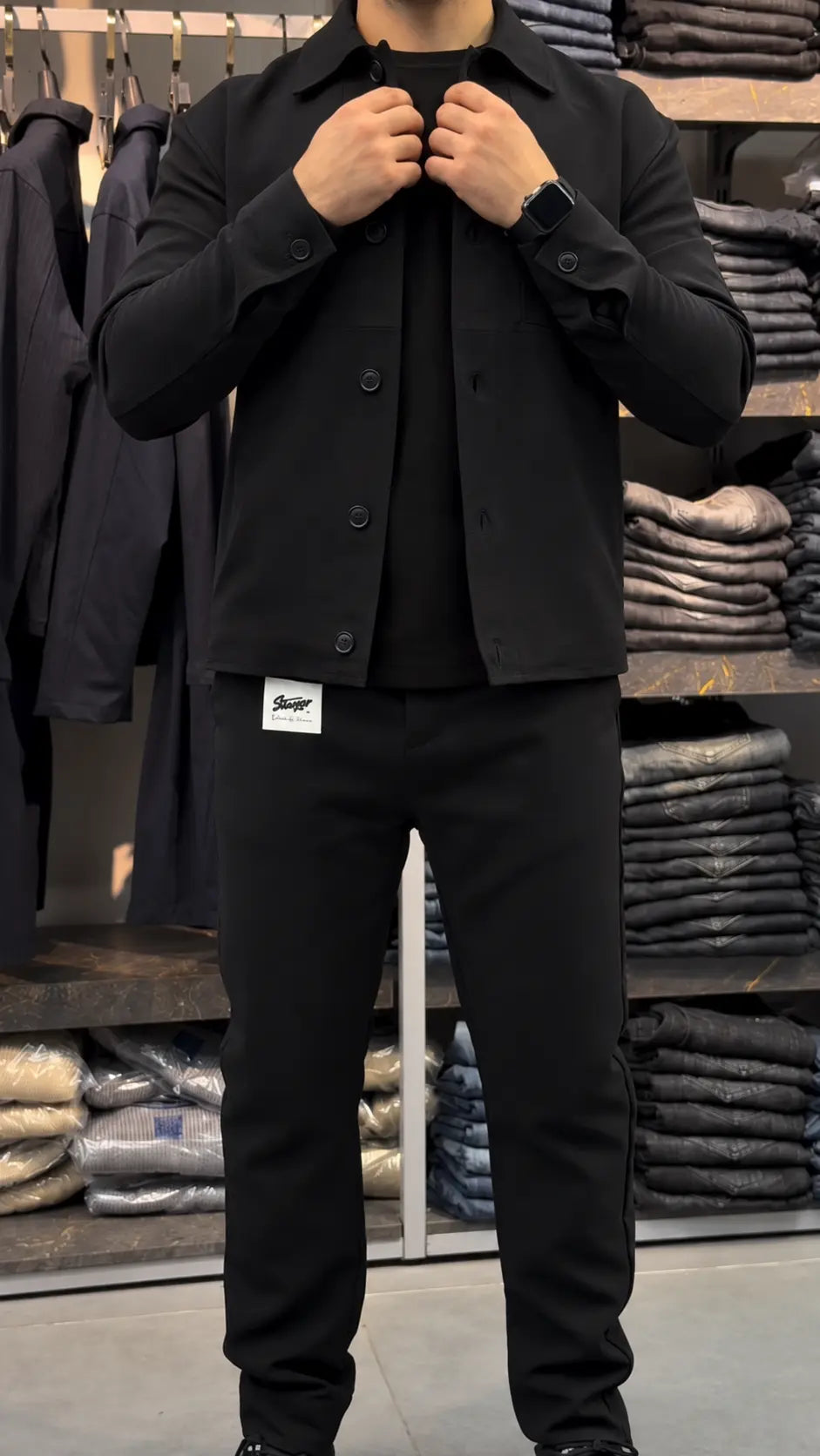 Button-Up Smart Tracksuit Set