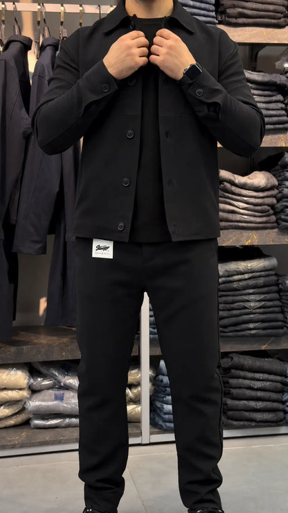 Button-Up Smart Tracksuit Set