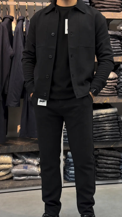 Button-Up Smart Tracksuit Set