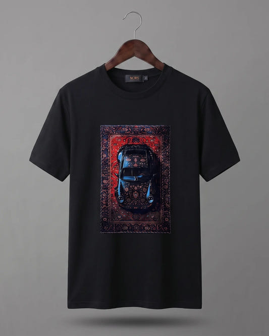 Sports Car & Vintage Rug Graphic T-Shirt — view 3