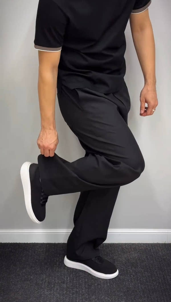 Classic Black Straight Cut Casual Trouser