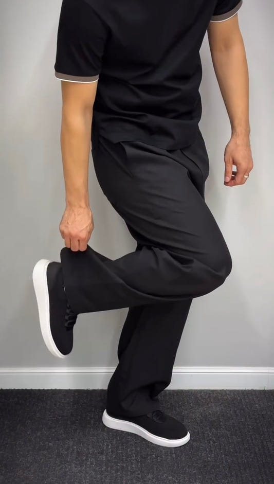 Classic Black Straight Cut Casual Trouser — view 3