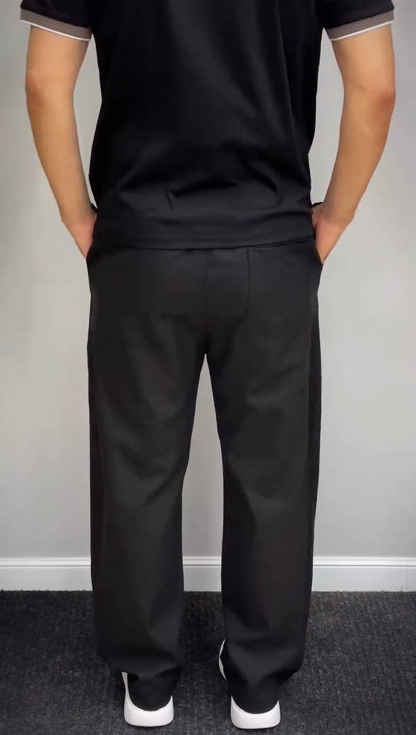 Classic Black Straight Cut Casual Trouser