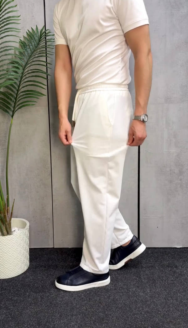 Casual Drawstring Straight Leg Trousers