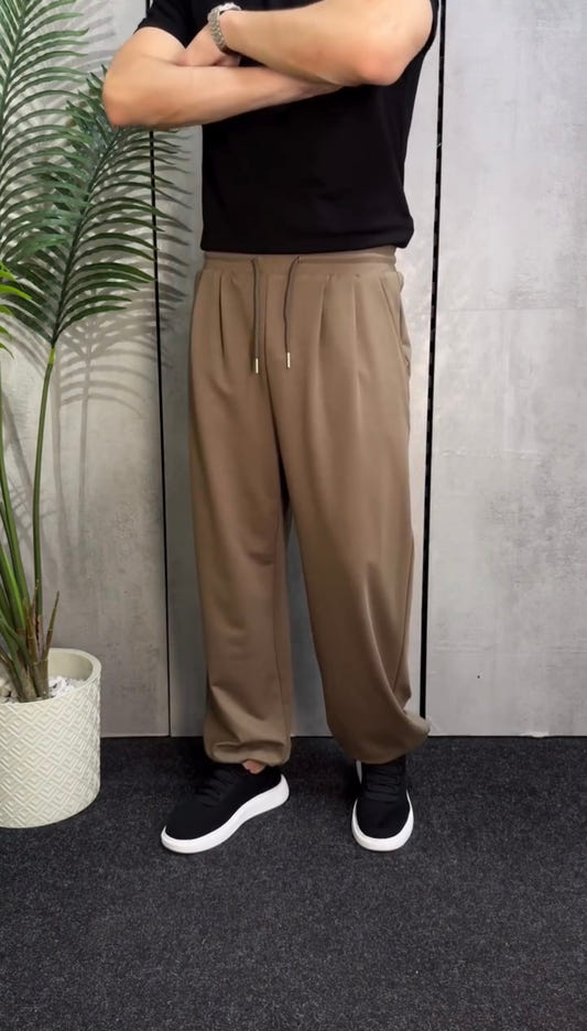 Casual Baggy Pants with Drawstring Waist — view 1