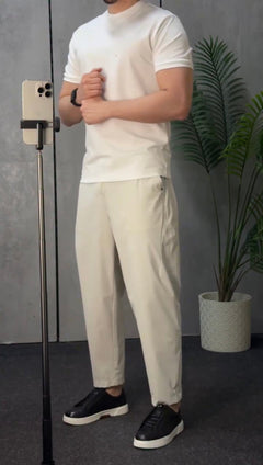 Modern Flat-Front Relaxed Trousers