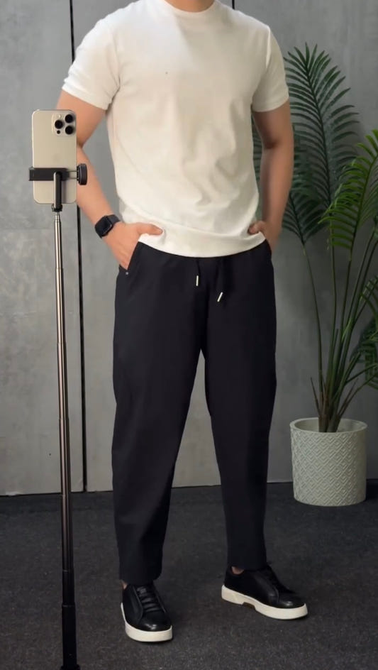 Modern Flat-Front Relaxed Trousers — view 5