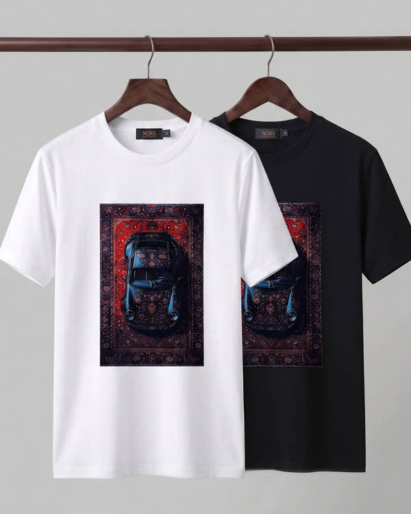 Sports Car & Vintage Rug Graphic T-Shirt