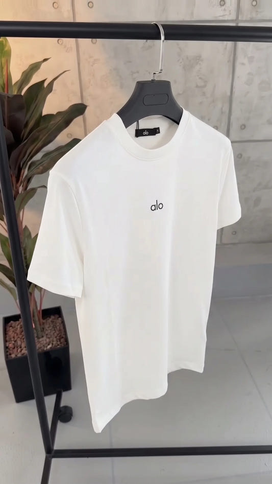 Plain White Short Sleeve Tee Hover