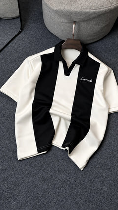Retro Stripe Relaxed Fit Collared T-Shirt