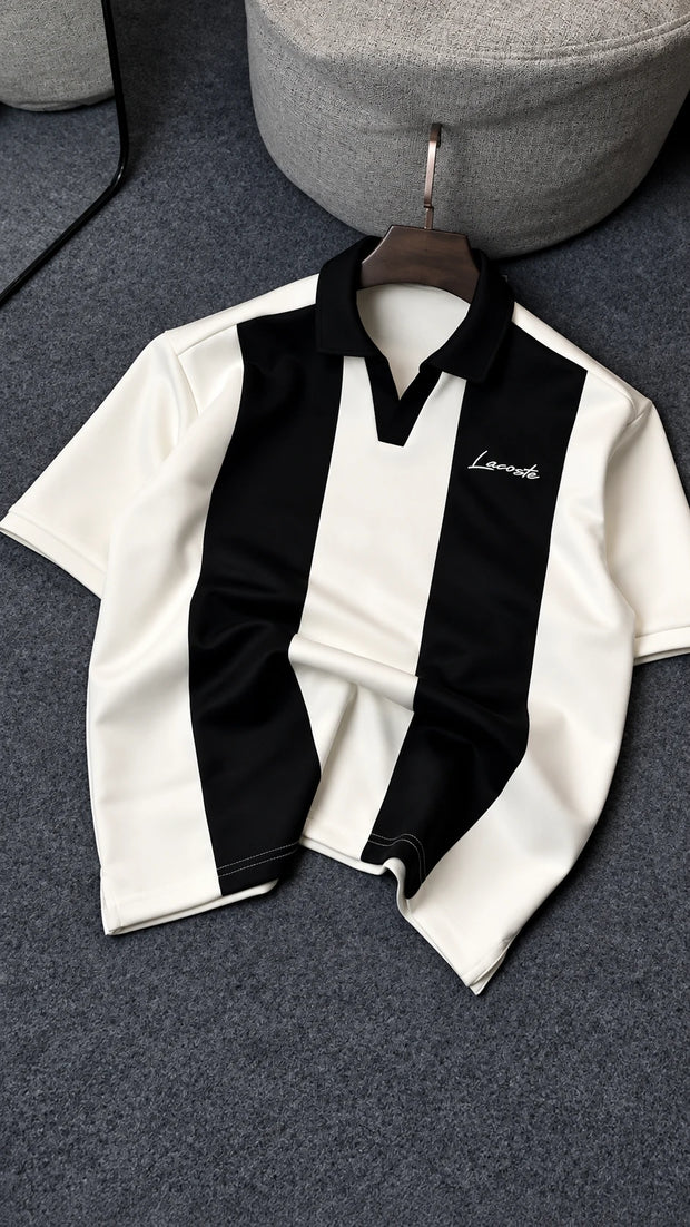 Retro Stripe Relaxed Fit Collared T-Shirt