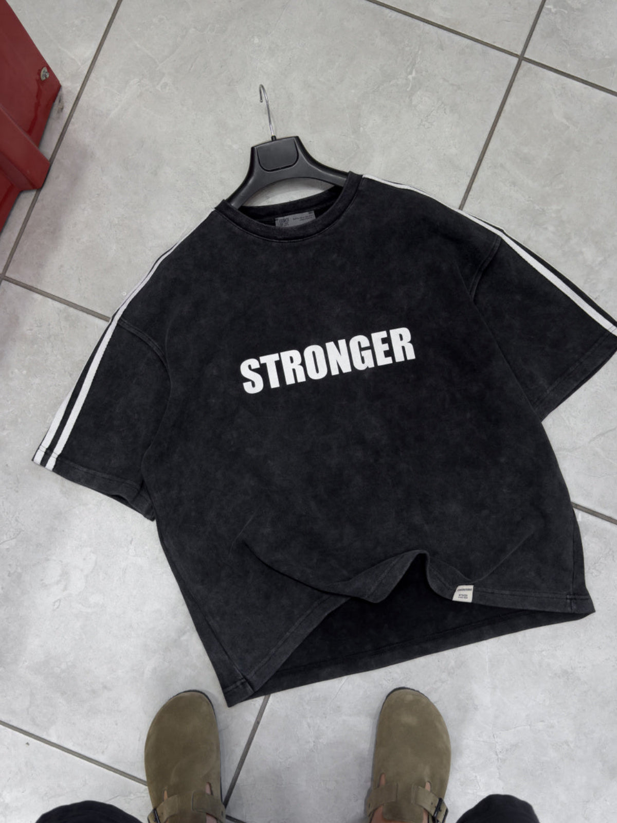 Stronger Print Washed Boxy Fit T-Shirt